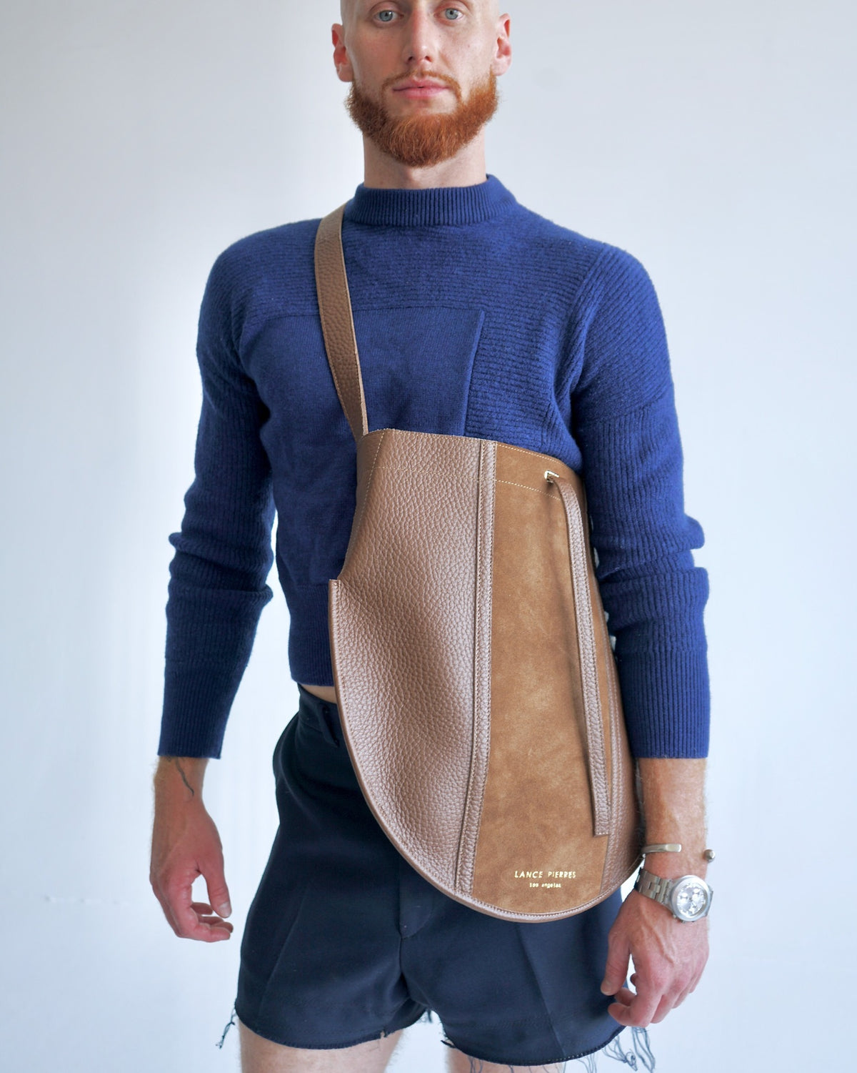 Galloway 01 — Spectatore — Channeled Convertible Bellows Bag: Noisette