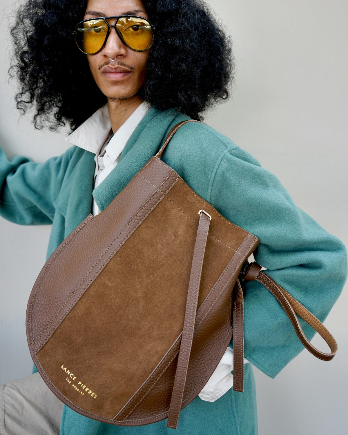Midigalloway 01 — Spectatore — Channeled Convertible Bellows Bag: Noisette